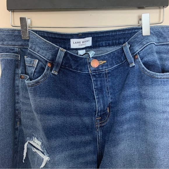 [Lane Bryant] Women's Distressed Taper Straight Leg Mom Jeans - Picture 2 of 7